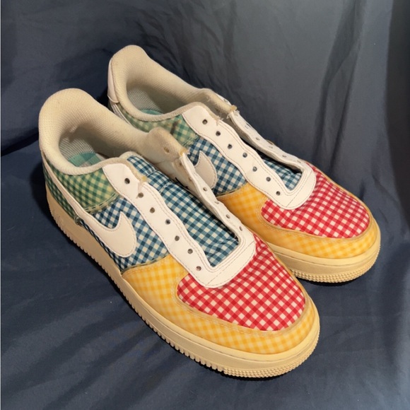 Nike Air Force 1 Low QS 'Gingham Pack - Multicolor' BV4891-100 Women's Shoes 8 - Picture 2 of 2